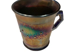 Antique 1907-1920s Fenton ORANGE TREE Cobalt Blue  Glass Mug Cup - Picture 1 of 8