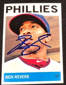 Ben Revere Phillies 2013 Signed Autographed Topps Heritage Card #177 ~ COA - Picture 1 of 5