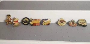 Vintage Enamel & Metal Pin Lot Of 8 Many Sports Themed Some Funny No Backs - Picture 1 of 6