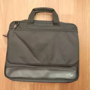 IBM Think Pad Black Canvas Messenger Bag 16" Laptop Carrying Case Black - Picture 1 of 11