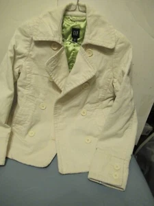 P56 Girls Small Corduroy Off White Gap Button Jacket - Picture 1 of 12