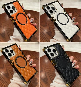 For iPhone 16 15 14 13 12 Pro Max Plus Leather Case Classic Magnetic Trunk Cover - Photo 1 sur 18