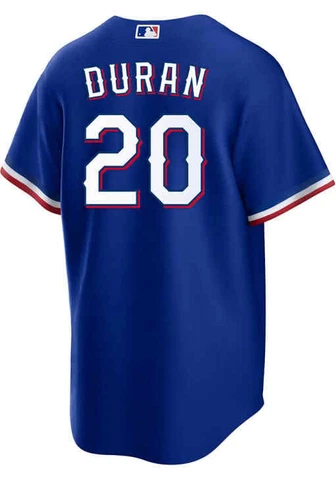 Texas Rangers Ezequiel Duran #20 Nike Royal Alternate Official MLB Player Jersey Cover