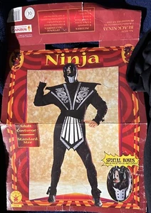 Rubie's Official ADULT Men's Ninja Costume BLACK Standard Size With Bonus Mask - Picture 1 of 4