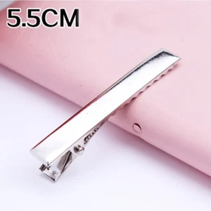 30Pcs/Lot High Quality 3.2-5.5Cm Silver-Color Black Hair Clips Flat Barrettes Ir - Picture 1 of 20