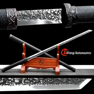 Espada 40'' Tallada de Piedra Ninja 9260 Resorte Acero Japonés Recto Ninjato - Imagen 1 de 11