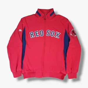 Majestic Boston Red Sox Dugout Jacket Extra Large XL Mens Red Therma Base - Picture 1 of 13