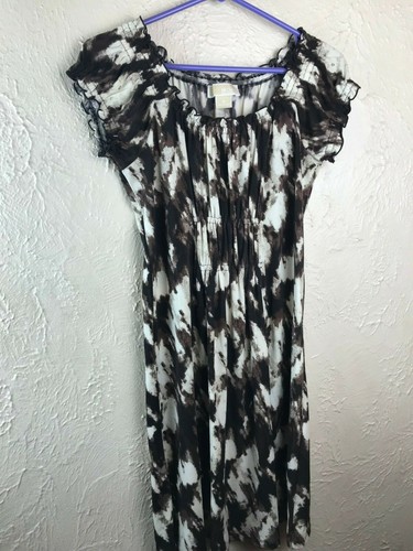 Abito stampa Michael Kors nero bianco grigio cappuccio manica taglia P 2