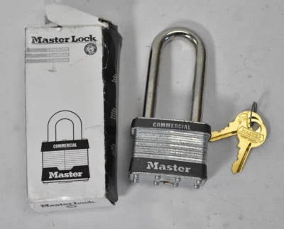 Master Lock Keyed Alike Long 2-1/2" Hardened Shackle Padlock Steel 5KALJ - Image 1 of 4