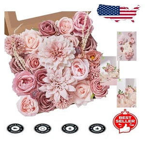 Versatile Dusty Pink Silk Fake Flowers for Table Decor & Weddings – 2-Piece Set - Picture 1 of 9