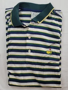 Augusta National Shirt Men Large Golf Shop Masters Green Yellow White Stripe  - Picture 1 of 11