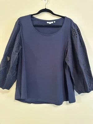 Camisa túnica Chico's 4 Travelers para mujer EE. UU. 20/22 negra mangas campana NUEVA Foto 1 de 4