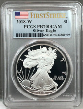 2018-W $1 PROOF American Silver Eagle PCGS PR70 DCAM ~ First Strike Label