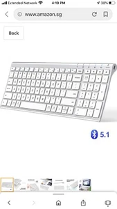 Iclever Ulta Slim Full Size Rechargeable Wireless Keyboard White New - Picture 1 of 6