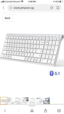 Iclever Ulta Slim Full Size Rechargeable Wireless Keyboard White New - Image 1 of 4