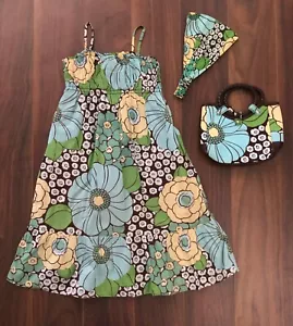 Maxi abito fascia sciarpa borsa BABY GAP bambina Marrakech prendisole floreale taglia 5 anni - Foto 1 di 1