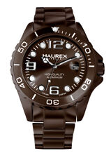 Haurex Italy Women's 7K374DM1 Ink Lady Luminous Brown Aluminum Date Wristwatch