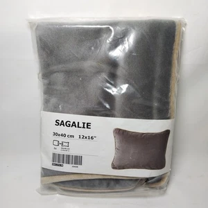 IKEA Sagalie 30x40cm Pillow Cushion Cover 904.172.78 Grey Velvet NEW - Picture 1 of 7