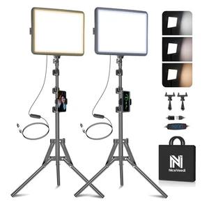 Professional-Grade LED Studio Light Kit 2800-6500K, Tripod Stand & Phone Holder - Picture 1 of 10