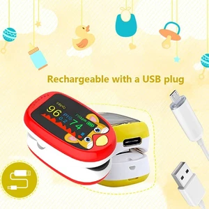 Recharge Child Cartoon Finger Pulse Oximeter Pediatric Oximetro TFT Display - Bild 1 von 13