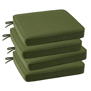 Cojín de asiento de esquina cuadrado para exteriores, 18,5"x16"x3", juego de 4, asiento antideslizante Cus... - Imagen 1 de 6