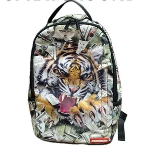 SPRAYGROUND Backpack Tiger Money Rare Laptop Tablet Book - Picture 1 of 24