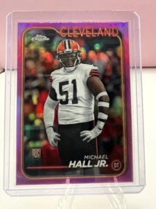 MICHAEL HALL Jr (RC) Pink Refractor Rookie Card #268 2024 Topps Chrome - Picture 1 of 4