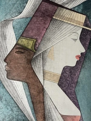 Eugen Maria Cordier Signierte numm. Original Farbradierung - Nofretete - Bild 1 von 4