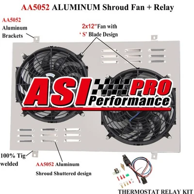 ALUMINUM FAN SHROUD+RELAY FITS 85-97 93 FORD F150 F250 F350 BRONCO 5.0L 5.8L V8, Foto 1 de 4
