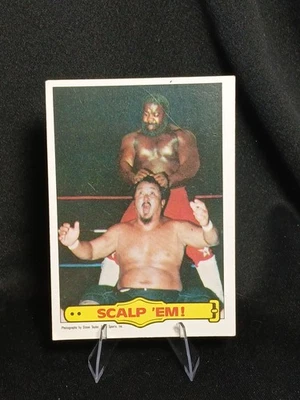 1985 Topps WWF Junk Yard Dog & Mr. Fujitsu #24 - Scalp Em! - Image 1 of 2
