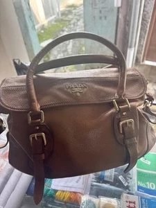 Prada Vitello Daino Boston Bag Pebbled Leather Vintage Medium Good Condition - Picture 1 of 15