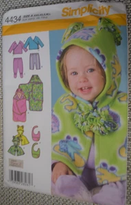 Simplicity 4434 Baby Top Pants Capelet Bib Blanket Wrap Sz XXS-L 0-18 Mo Uncut - Picture 1 of 2