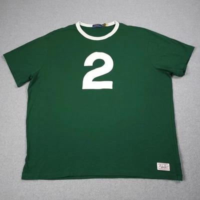 Polo Ralph Lauren Shirt Men 3XB Green Rider Jockey Ringer Tee Streetwear Preppy - Image 1 of 4
