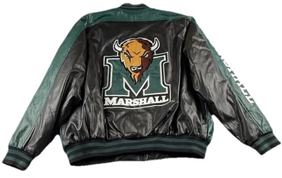 Vintage Steve And Barry's Marshall University Faux Leather Bomber Jacket XL - Image 1 of 4