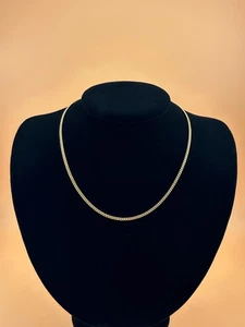 10k Gold Cuban Chain Yellow Gold Necklace 16 Inch 2mm Width Solid - Picture 1 of 5