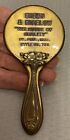 antique Brass Advertising Pocket Hand Mirror BROWN & BIGELOW St Paul Minn 4"