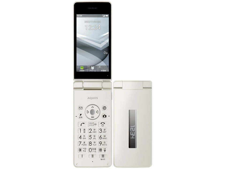 SHARP AQUOS KEITAI 4 WHITE 8GB A205SH A206SH Unlocked Flip Phone 3.4 New From JP - Image 1 of 1