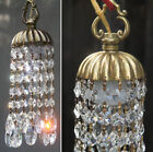 Lamp Chandelier brass SWAG waterfall Clam Shell Seascape Cascading crystal prism