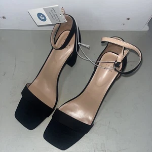 Ema quadratische Zehenpartie Sandalen schwarz hoher Blockabsatz Damen 12 A New Day Knöchelriemen - Bild 1 von 8