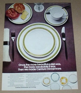 1972 página de anuncio impreso - vajilla Centura Corning Glass funciona publicidad vintage - Imagen 1 de 1