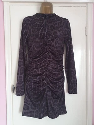 H&M Ladies Dress Size UK M Back&grey Ruched Nwto RRP£18.99 Bx21 - Image 1 of 2