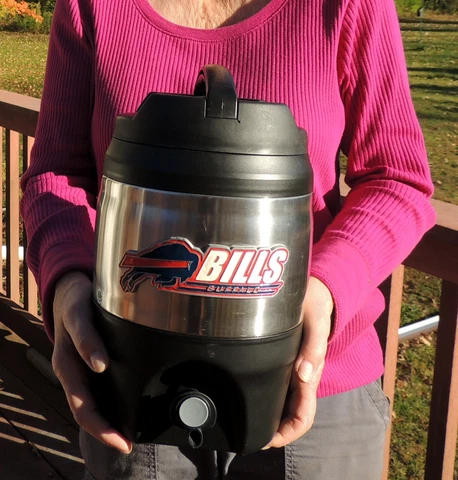 Buffalo Bills NFL Tailgate Jug Beer Alcohol Wine Cooler 128 ounce 3.8 Liter NEW Cover