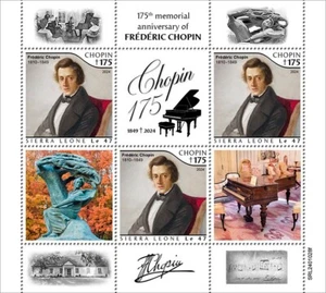 SIERRA LEONE 2024 175th BIRTH ANNIVERSARY OF FREDERIC CHOPIN SHEET MINT NH - Picture 1 of 1