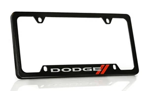 Dodge 2011-16 Black Coated Brass Metal License Plate Frame Holder - Picture 1 of 3