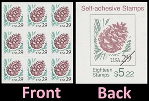 US 2491 Pine Cone 29c label block 9 MNH 1993 - Picture 1 of 3