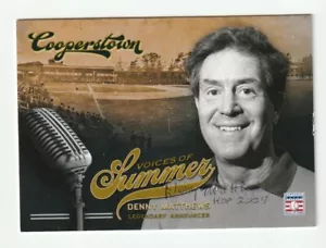 Denny Matthews Signed 2012 Panini Voices of Cooperstown Card Auto HOF COA - Picture 1 of 1