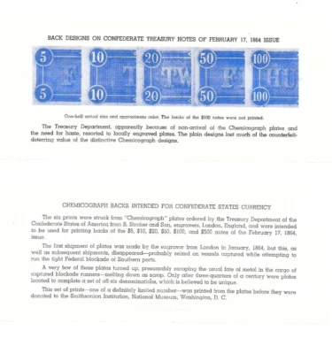 Chemicograph Backs for Confederate Currency w/ Booklet***PRICE CUT*** - Image 1 of 2
