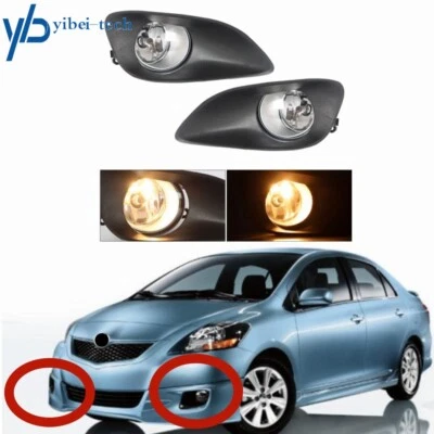 Faros antiniebla laterales diestros y diestros para Toyota Yaris 2007-2011 sedán con kit de cableado de interruptor Foto 1 de 4