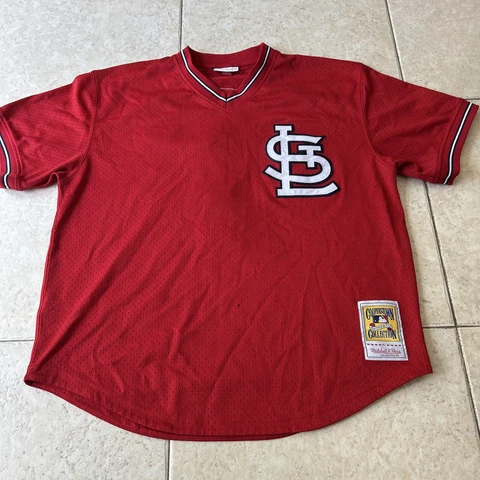 Mens Mitchell & Ness Ozzie Smith St Louis Cardinals Jersey Red Mesh Size XL 1996 Cover