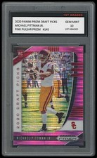 MICHAEL PITTMAN JR 2020 PANINI PRIZM DP PINK PULSAR 1ST GRADED 10 ROOKIE CARD